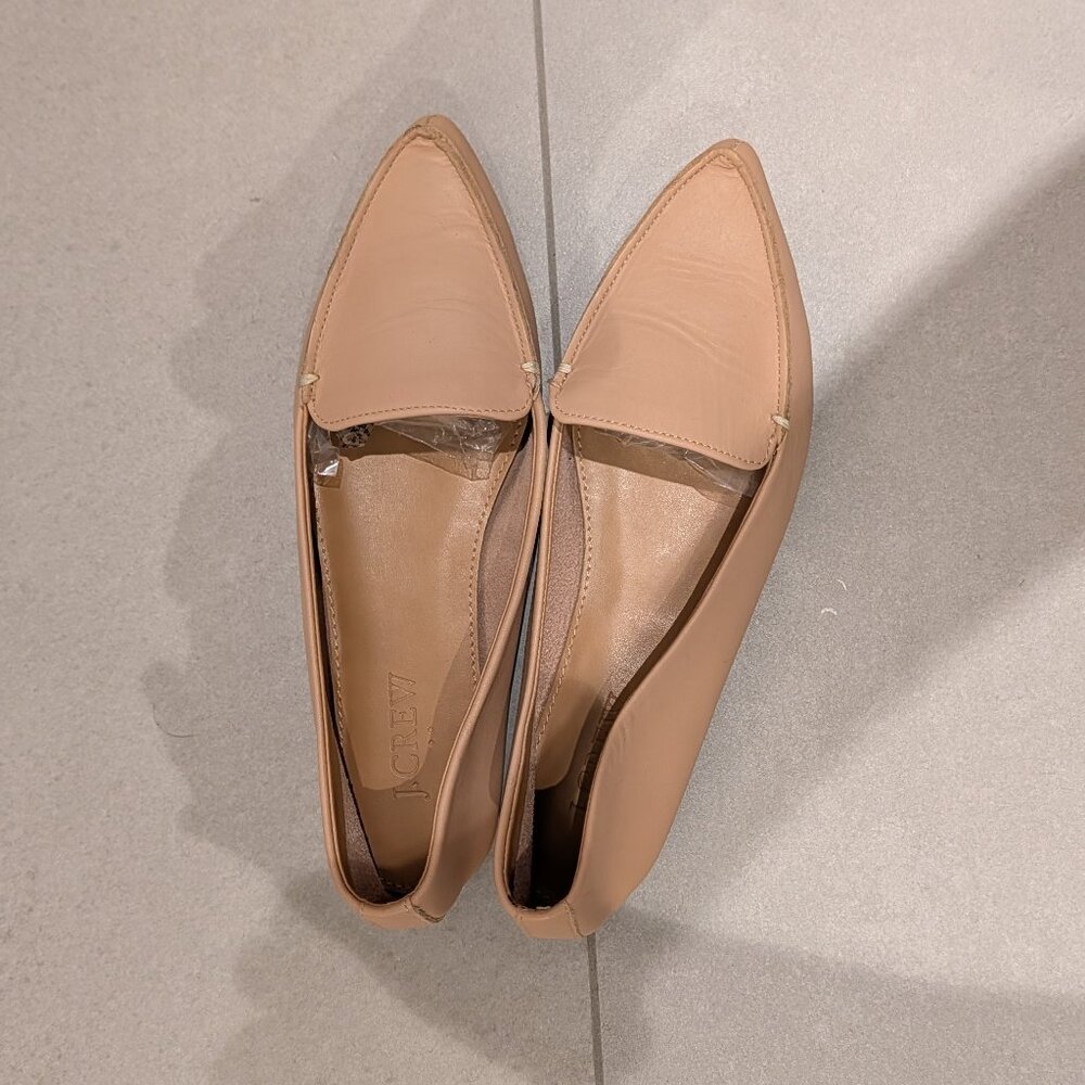 JCREW light pink / tan pointer toe ballet flats